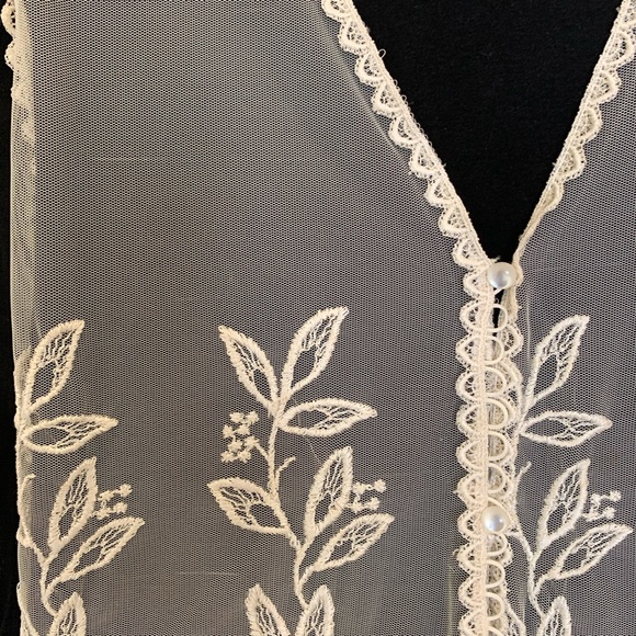 Vintage Lace Vest Ivory Hippie Boho Shabby Chic - Picture 7 of 7